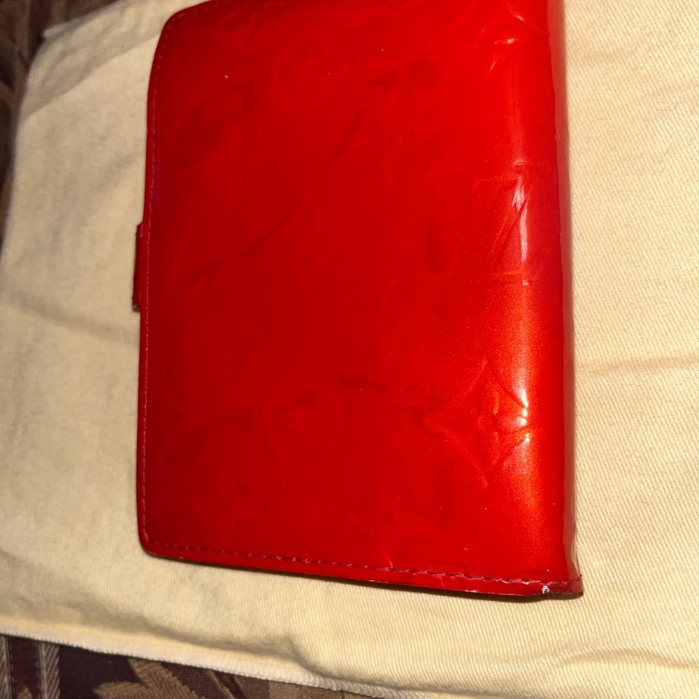 Authentic Louis Vuitton Red Patent Leather Card & Agenda Notes Holder, dust bag - Picture 5 of 14
